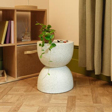 MGO Bijzettafel diabolo - wit mat met spikkel - 30 x 30 x 38, Verzenden, Nieuw
