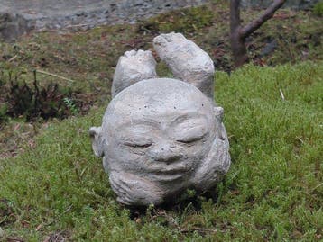 Japanse Jizo, handgemaakt beeld - Steen, Gegoten steen -