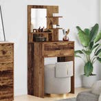 vidaXL Slaapkamer Toilet Tafels met lade Oud Hout 80 x 39,6, Verzenden