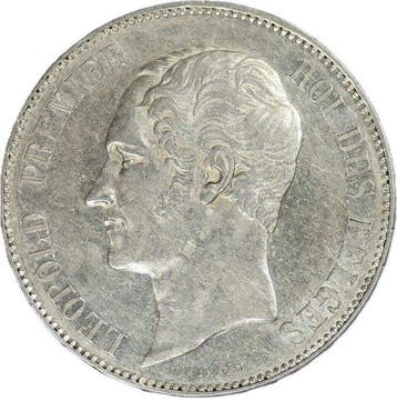 België. Leopold I. 5 Francs 1850 – Without Dot Above Date -
