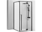 Veiling - Douchecabine 140x90 cm Zwart Nano Coating 8 mm, Nieuw