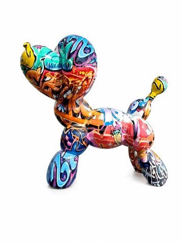 Statue, street Art balloon dog - 25 cm - polyrésine