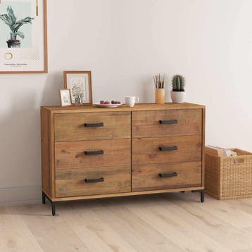 vidaXL Dressoir 110x35x70 cm massief grenenhout bruin, Maison & Meubles, Verzenden