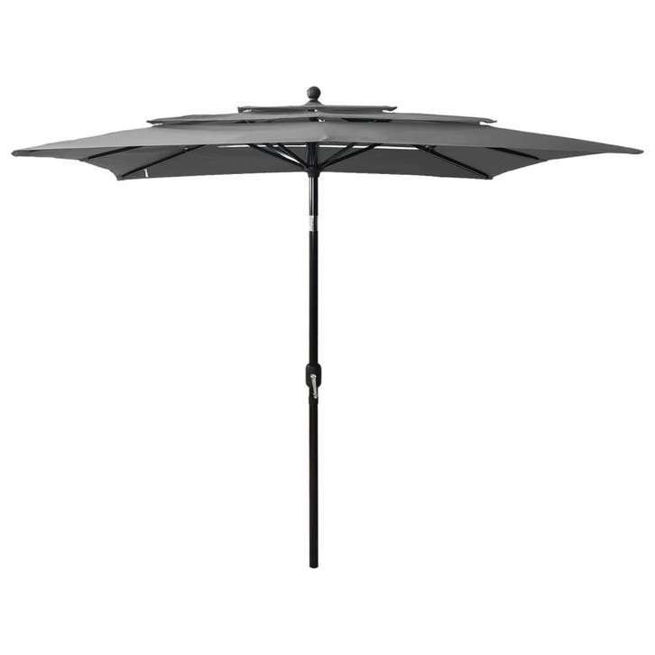 vidaXL Parasol 3-laags met aluminium paal 2,5x2,5 m, Jardin & Terrasse, Parasols, Envoi