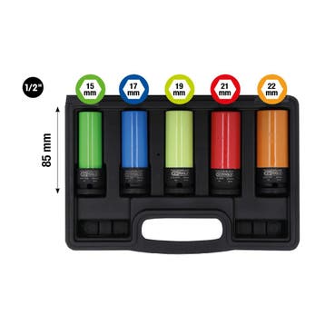 KS Tools 1/2 Krachtdoppenset Aluminium Velgen 5-delig, Verzenden