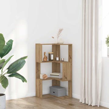 vidaXL Boekenkast 3-laags hoek 50x50x102 cm hout artisanaal, Verzenden, Nieuw
