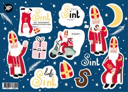 A5 Stickervel Sinterklaas (Stickervellen, Stickers), Hobby en Vrije tijd, Stickers en Plaatjes, Sticker, Nieuw, Ophalen of Verzenden