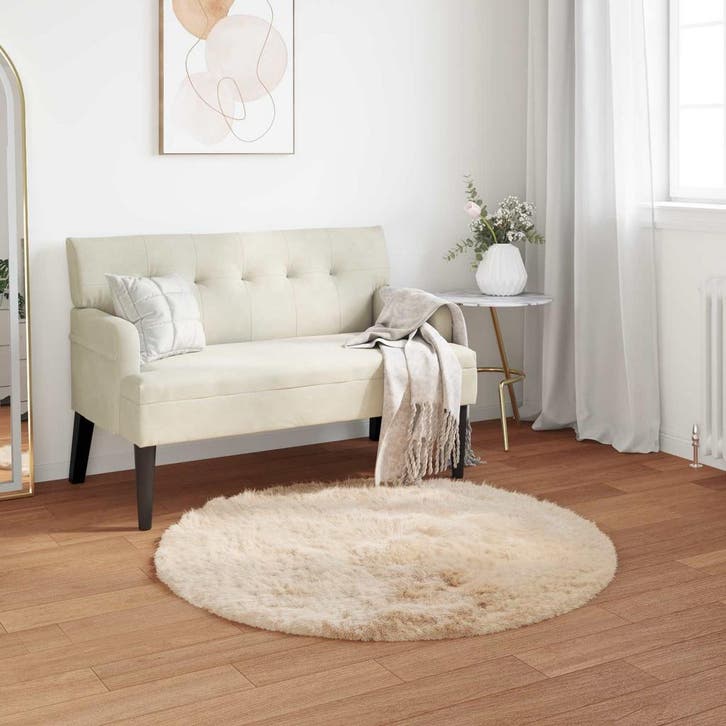 vidaXL Tapijt van imitatie schapenvacht TAFALLA Beige Ø 100, Maison & Meubles, Ameublement | Tapis & Moquettes, Envoi