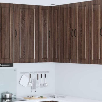 vidaXL Wandhoekkast PORTO Bruin Eiken 57 x 57 x 100 cm, Verzenden