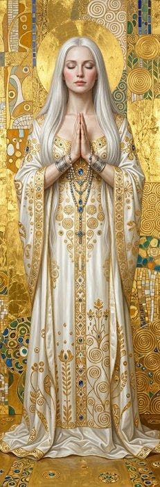 CREATIVE_HUB - Blonde celtic Banduri praying in Klymt style