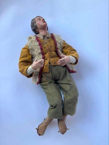 sculptuur, Presepe Napoletano - Benino - Fine 800 - 25 cm -