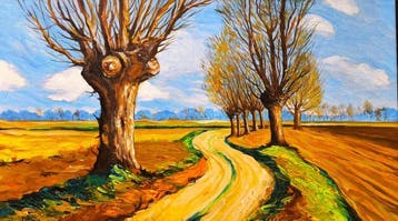 Denis Mihai - The country path, Antiek en Kunst