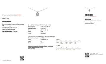 Ketting met hanger - 18 karaat Witgoud - 1.05ct. tw. Diamant
