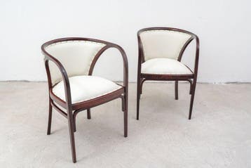 Thonet - Marcel Kammerer - Fauteuil (2) - N° 6517 - Hêtre,, Antiek en Kunst