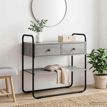vidaXL Consoletafel Grijs Sonoma 80 x 40 x 75 cm Bewerkt, Verzenden, Nieuw