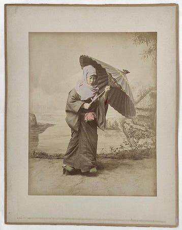 Anonymous - Japan: On a rainy day, woman with umbrella &