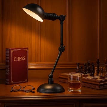 Tafel en bureaulampen Messing Bureaulamp Princeton Antiek Zw, Huis en Inrichting, Verzenden, Nieuw