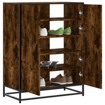 vidaXL Schoenenkast 75x38x97,5 cm bewerkt hout en metaal, Huis en Inrichting, Kasten | Schoenenkasten, Verzenden, Nieuw