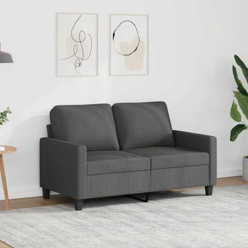 vidaXL Tweezitsbank / zetel 120 cm stof donkergrijs, Maison & Meubles, Canapés | Salons, Verzenden