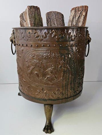 Récipient - XL - Leeuwen Caisse en bois - 6 kg. - cuivre -