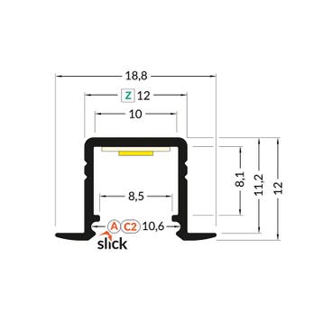 LED Strip Profiel - inbouw - smart - zwart - voor strips to, Verzenden, Nieuw
