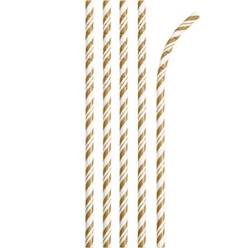 Gouden Rietjes Gestreept 24st, Verzenden, Nieuw