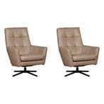 Set van 2 Leren draaifauteuils Central - Granada Taupe, Ophalen of Verzenden
