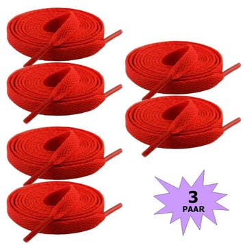 Fako Fashion - Schoenveters - Plat - 8mm - 120cm - 3 Paar -, Verzenden, Nieuw