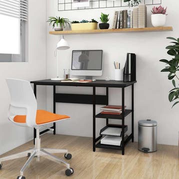 vidaXL Computerbureau 105x50x72 cm MDF en metaal zwart, Verzenden, Nieuw