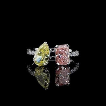 Zonder minimumprijs - Ring - 18 karaat Witgoud - 3.35ct. tw.