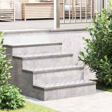 vidaXL Trapmatten 2 st 75 x 25 cm Zilver Aluminium, Doe-het-zelf en Bouw, Verzenden, Nieuw