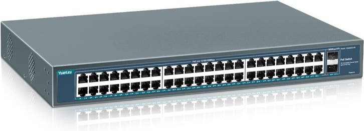 YuanLey 48p PoE+ Switch 800W | Retour deal -49% | Pak je..., Computers en Software, Netwerk switches, Nieuw, Verzenden