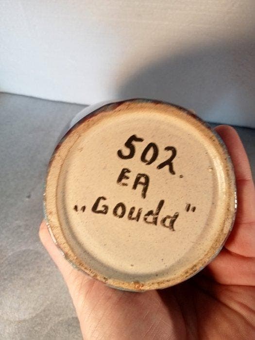 PlateelbakkerijEduard Antheunis, Gouda - Vase (2) - Faïence, Antiquités & Art, Antiquités | Verre & Cristal