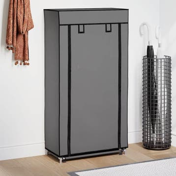 vidaXL Schoenenkast met hoes 58x28x106 cm stof grijs, Verzenden