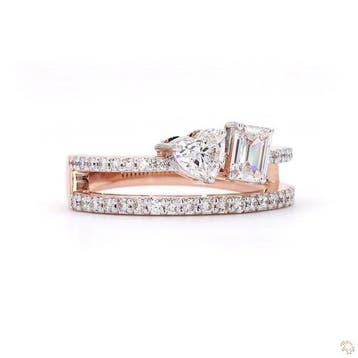 Bague - 14 carats Or blanc, Or rose - 1.04ct. tw. Diamant, Nieuw