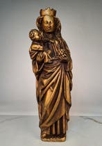 Sculpture, Madonna and Child with Grapes - 43 cm - Plâtre