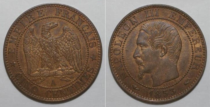 5 Centimes France Gadoury 152 Cinq Centimes 1853 A Paris..., Postzegels en Munten, Munten | Europa | Niet-Euromunten, België, Verzenden