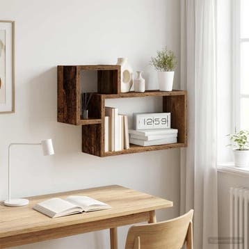vidaXL Wandplank Muurmontage Oud hout 55 x 15 x 35 cm, Verzenden, Nieuw