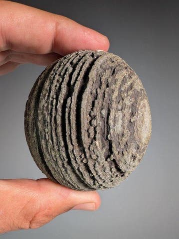 Grès pyrite naturel Sphère - Hauteur : 7.5 cm - Largeur :