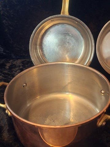 Steelpan (7) - Koper, Tin, Messing - Set koperen pannen, Antiek en Kunst