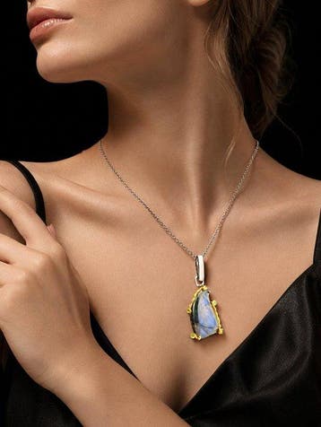 Blue Flash Labradoriet Sieraden - 925 Sterlingzilver Hanger