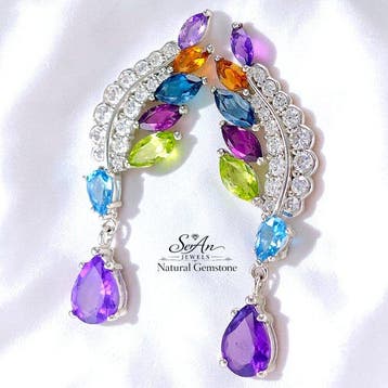Sans prix de réserve - Boucles doreilles cocktail Argent,, Handtassen en Accessoires, Antieke sieraden