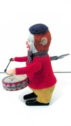 Schuco - Trommelende clown - Opwindbaar blikken speelgoed -, Antiek en Kunst