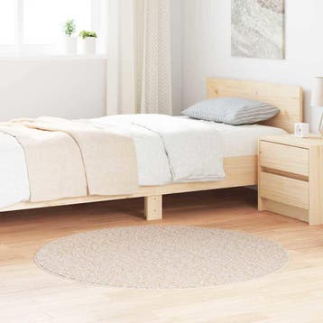 vidaXL Antislip Shaggy Tapijt Crèmekleurig 120 x 120 cm PP, Verzenden, Nieuw