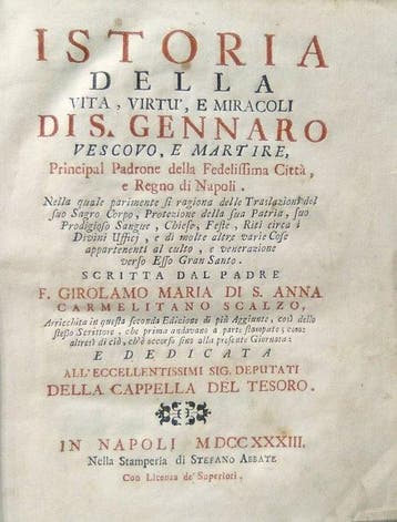 Girolamo Maria Di SantAnna. - Vita, Virtù e Miracoli di S.