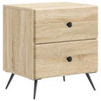 vidaXL Nachtkastje Sonoma Eiken 43 x 34,5 x 47,5 cm Bewerkt, Verzenden, Nieuw