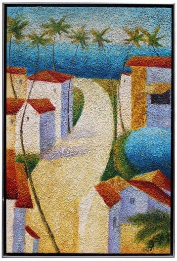 Europese school (XX) - Southern village by the sea