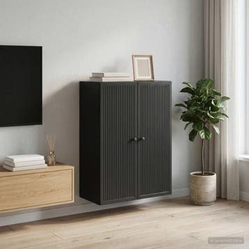 vidaXL Wandkast Zwart 66 x 34,5 x 90 cm Bewerkt hout, Verzenden