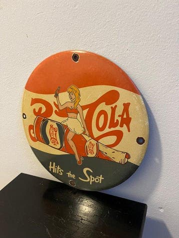 Vintage Pepsi-Cola Emaille Reclamebord – ‘Hits the Spot’ –