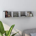 vidaXL Cd-wandschap 100x18x18 cm bewerkt hout betongrijs, Verzenden, Nieuw